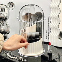 Makeup brush containing cylinder transparent rotating anti-dust comb dresser cosmetic mouth red containing box desktop eye shadow shelf