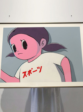 韩国艺术家 Ryo奔跑女孩版画卡通少女潮流工作室装饰画潮牌店挂画
