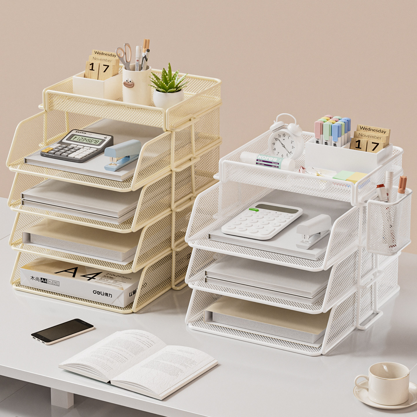 办公桌文件收纳架办公室桌面置物架工位桌上整理神器档案资料书架,淘宝优惠券,粉丝福利购,淘宝优惠卷