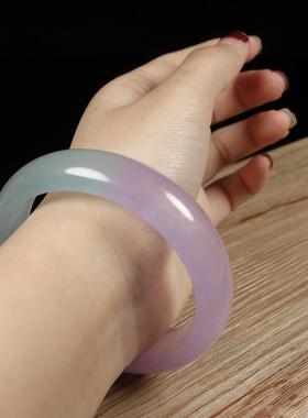 翡翠手镯手镯圆宽版石英岩玉促销