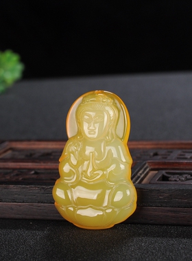 冰种观音男女款玛瑙笑佛儿童玉佩