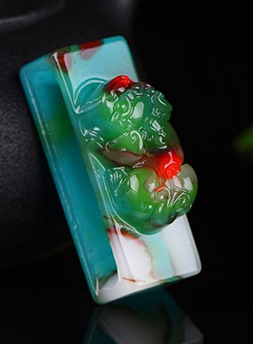 和田玉貔貅皮带扣腰佩双层男士款