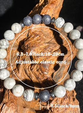 temu希音TK跨境爆款手链天然火山石地图石吸引自然粗犷地图艺术