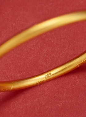 越南沙金古法传承百福手镯黄铜镀金闭口实心精品手环快手抖音直播