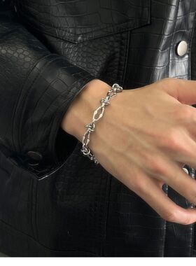 钛钢不掉色手链男简约百搭基础款中性古巴手链嘻哈高级感配饰手环