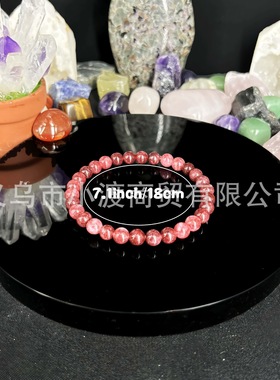 跨境爆款手链6毫米玉髓防石榴石女士爱情手链宝石红玛瑙生日礼物