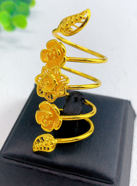 跨境热销迪拜时尚新款螺旋指环个性ins风简约气质不规则戒指ring