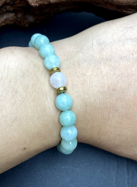 跨境爆款手链玄学风水天然石手串翡翠优雅高奢女士气质绿色系串珠