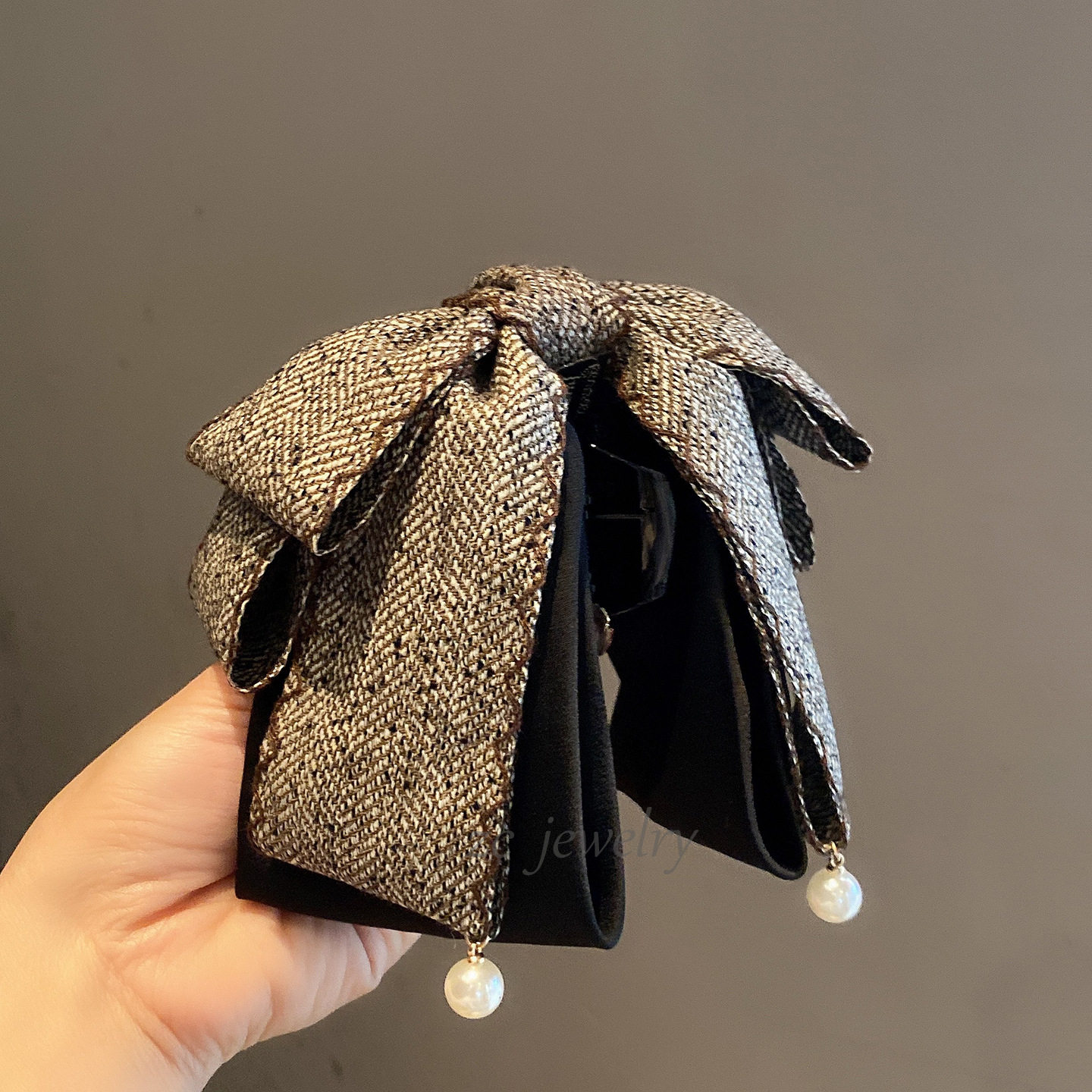 韩国东大门新款咖色多层蝴蝶结高马尾夹女时尚气质后脑勺发抓发卡,淘宝优惠券,粉丝福利购,淘宝优惠卷