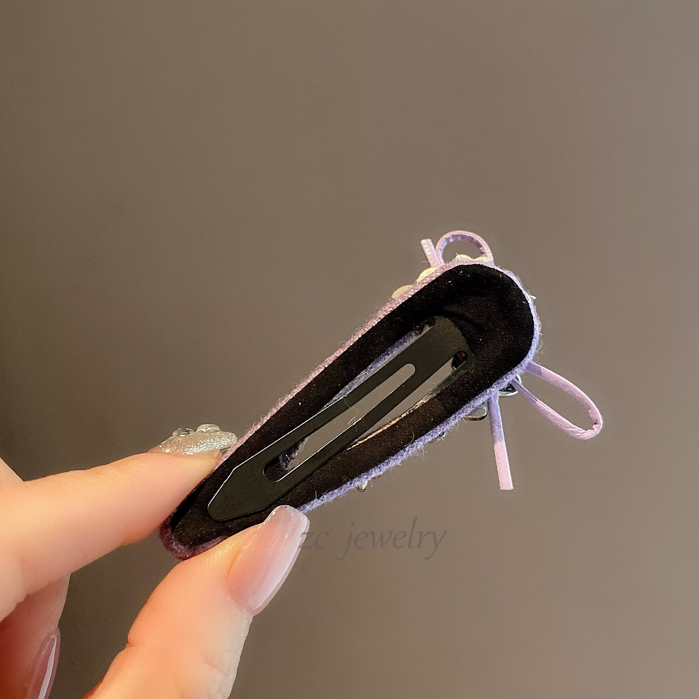 韩版东大门紫色蝴蝶结爱心边夹高级感精致轻奢高档气质刘海侧边夹,淘宝优惠券,粉丝福利购,淘宝优惠卷