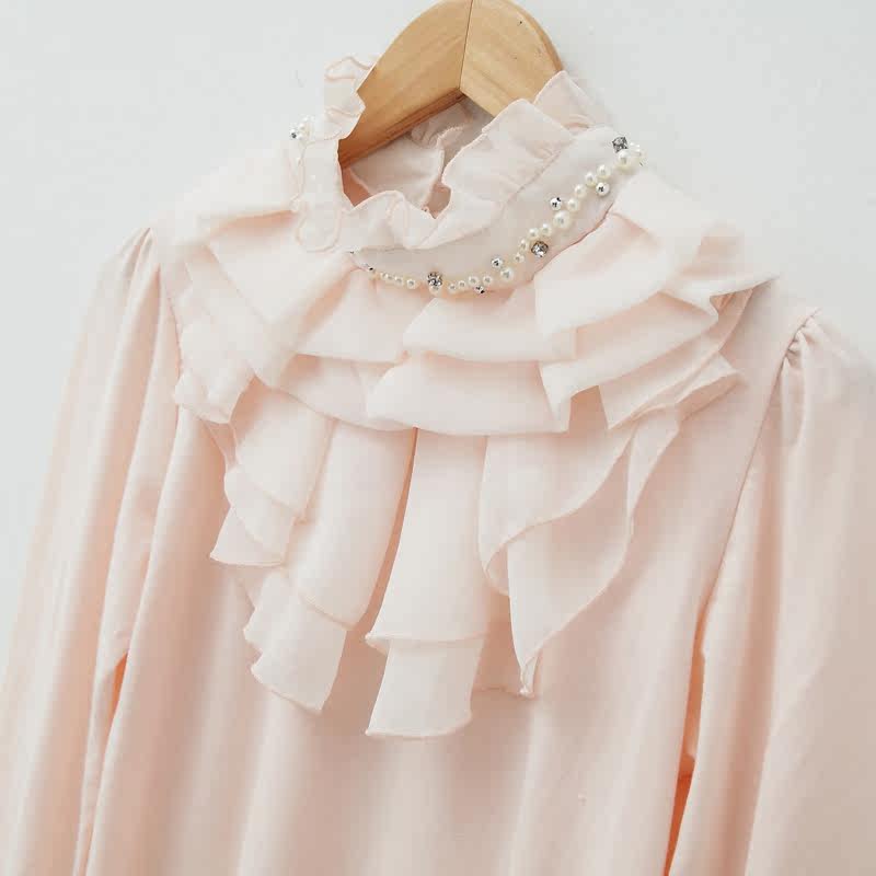 依恋2杰杰丝甜美雪纺珍珠款打底衫 杰杰丝T恤