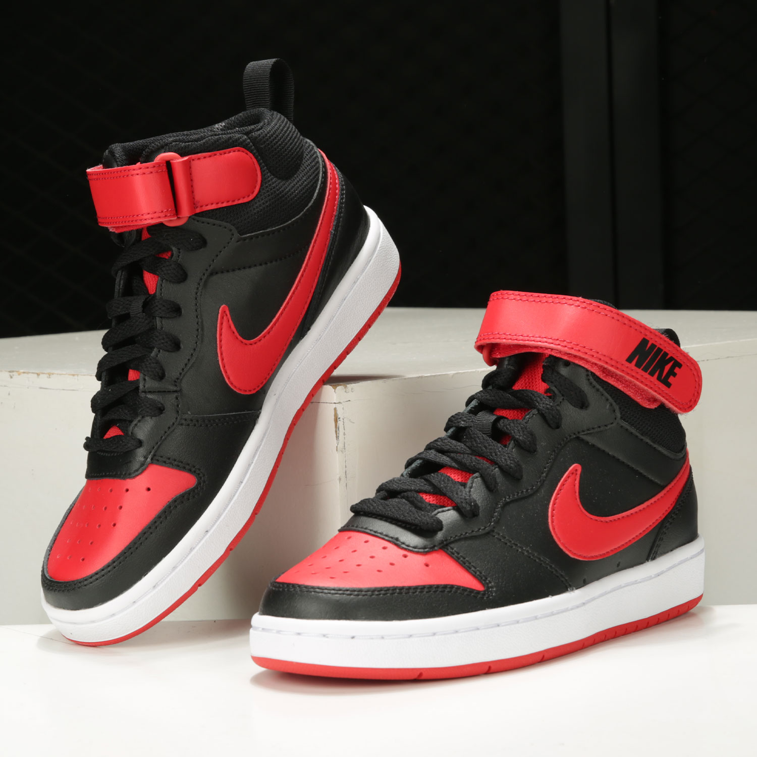 Nike/耐克板鞋儿童Court Borough Mid 2中帮缓震运动休闲鞋CD7782 - 图0