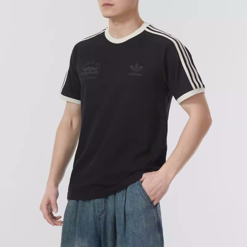 Adidas/阿迪达斯三叶草短袖男子休闲服宽松圆领T恤 IS1413 IU0217 - 图0