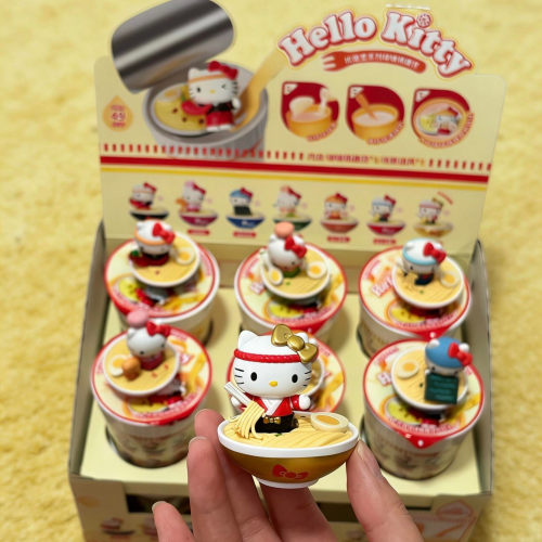 新品三丽鸥Hello kitty凯蒂猫拉面堂系列盲盒桌面摆件潮玩送礼物 - 图3
