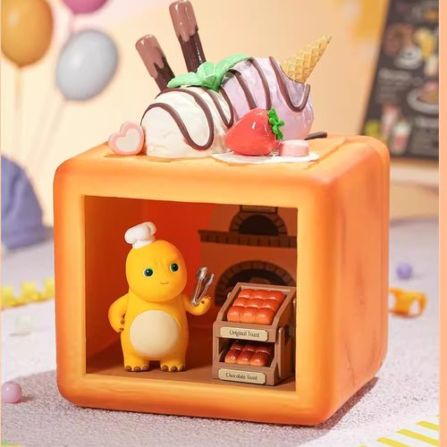 新品TOY LEAD 奶龙甜品系列场景手办盲盒可爱女学生玩具摆件礼物 - 图3