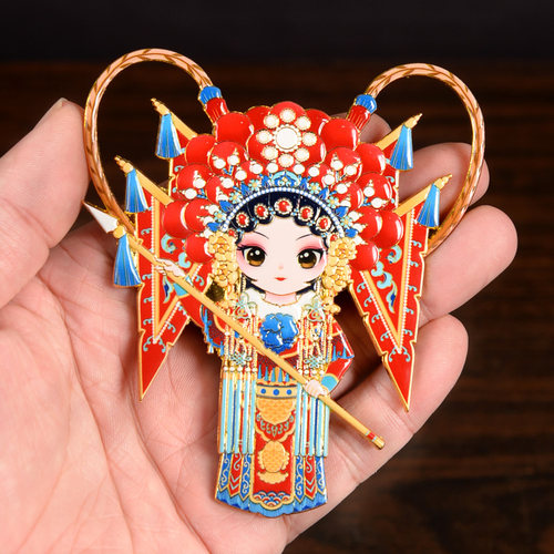 创意京剧脸谱人物冰箱贴金属磁性贴中国风特色纪念品送老外小礼品 - 图0