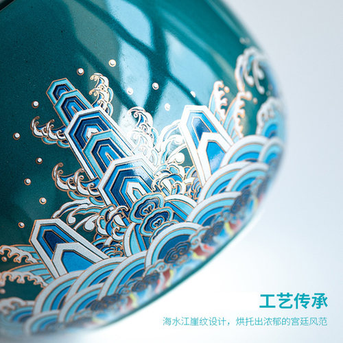 故宫文创马克杯带盖陶瓷水杯带过滤国潮杯子办公室喝茶杯家用礼品 - 图1