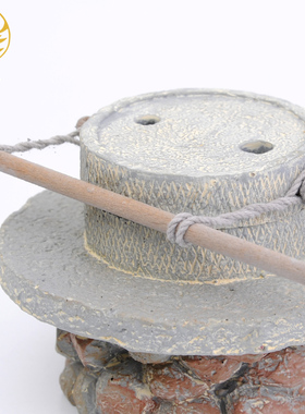 仿真微缩石磨模型田园风摆件