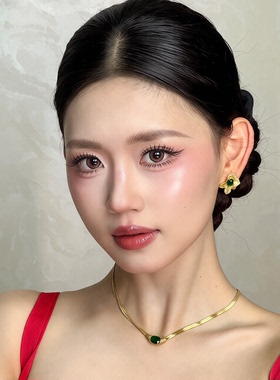 新娘项链耳环耳饰欧美金色高级感颈链锁骨链结婚纱礼服晨袍配饰品
