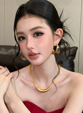 新娘项链耳环耳饰夸张金属高级感颈链锁骨链项圈结婚纱礼服配饰品