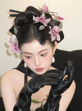 新中式新娘头饰仿真花玉兰花朵森系结婚礼服旗袍晨袍敬酒服发饰品