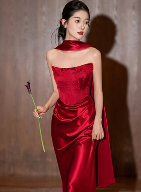 新娘飘带长款丝巾醋酸丝带围巾围脖披肩结婚礼服晨袍敬酒服配饰品