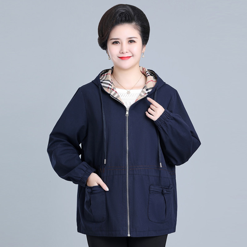 妈妈春装大码中老年人胖太太风衣 百魅佳人中老年女装