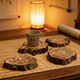 Old material northern agarwood conformable tea mat, solid wood anti-scald coaster and pot mat, wood texture home stay wabi-sabi style