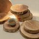Natural old peach branch coaster, real peach wood solid wood base, log slice stove mat, pot holder, tea table decoration