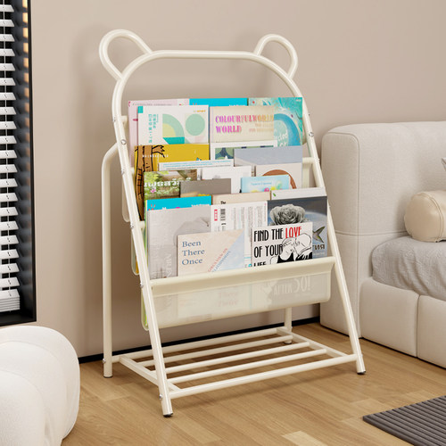 儿童书架玩具收纳架一体宝宝绘本架落地书柜置物架小型家用二合一 - 图3