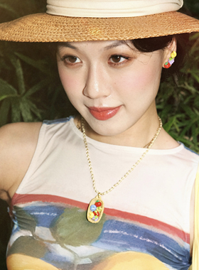 BOMBCACA热带岛屿系列 水果连连看 葡萄原创树脂多巴胺耳夹耳排女