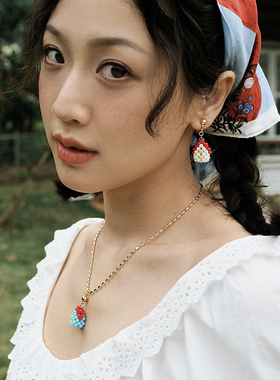 BOMBCACA放牛班的秋天系列 三套房 手工串珠立体小房子童趣项链女