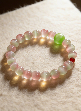 原创新中式猫眼石手串新款小众