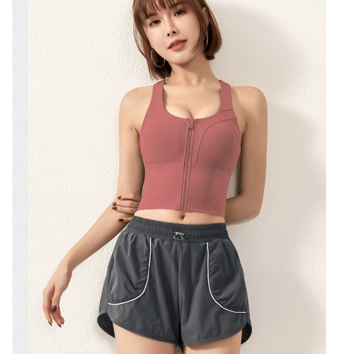 Спортивный бюстгальтер с молнией, противоударное поддерживающее нижнее белье, эластичный жилет, корсет, одежда для йоги, красивая спина