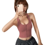 Спортивный бюстгальтер с молнией, противоударное поддерживающее нижнее белье, эластичный жилет, корсет, одежда для йоги, красивая спина