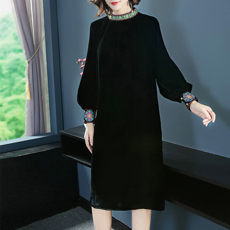 高端秋装金丝绒2020年新款连衣裙 品唐斋连衣裙