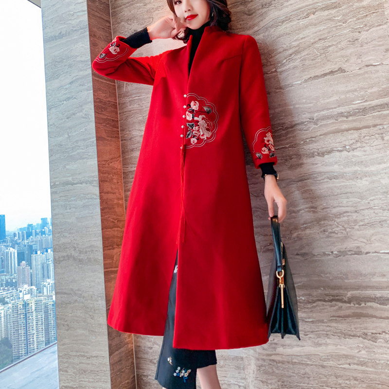 刺绣唐装年轻版中国风汉服冬装旗袍 品唐斋民族服装/舞台装