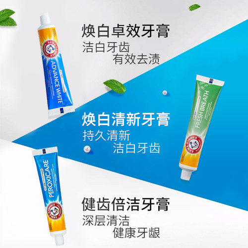 艾禾美牙膏2支装清新口气护龈健齿含氟家庭实惠装小苏打进口牙膏 - 图1