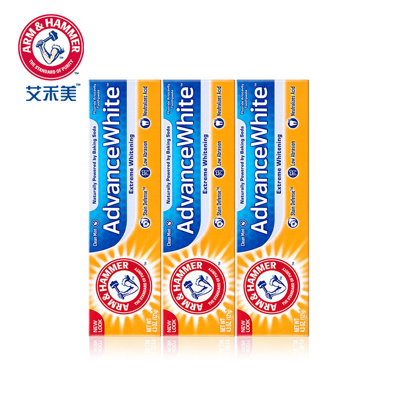 艾禾美3支装121g苏打清新口气牙膏 艾禾美卓成宏益牙膏