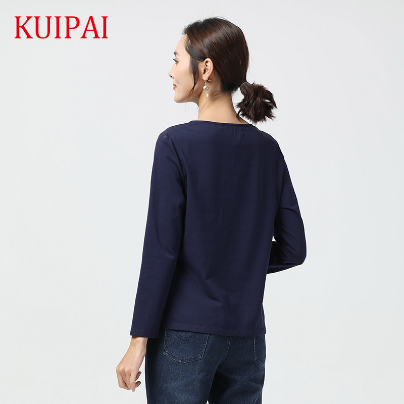 葵牌新款民族风长袖宽松大码t恤 葵服饰中老年女装