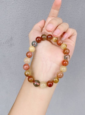 天然彩发晶手链 兔毛发福禄寿手串金发晶红发晶绿发晶手串