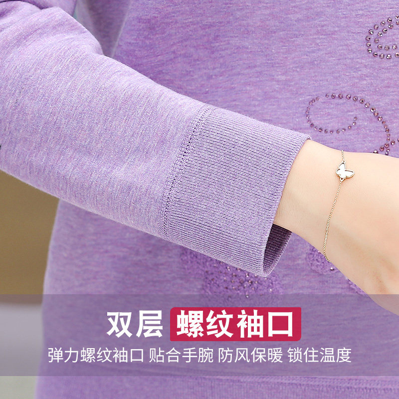 老年人保暖加绒套装老人奶奶内衣 北极绒杭州保暖套装