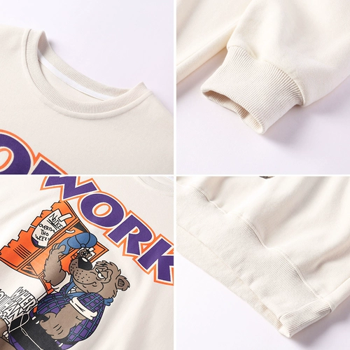 Длинная осенняя мультяшная толстовка, круглый воротник, средней длины, коллекция 2022, в корейском стиле, европейский стиль