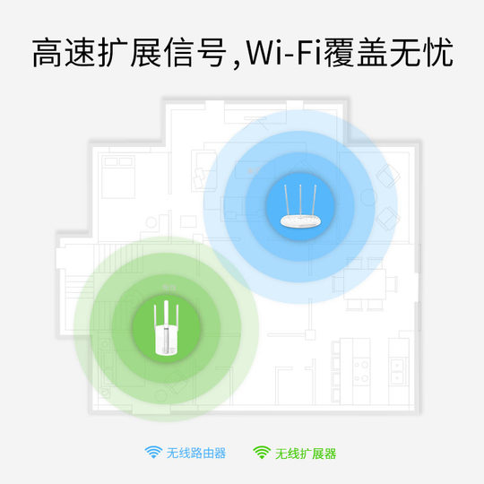 普联TP-LINK WiFi放大器无线增强wifi信号中继接收扩大增加家用路由器加强扩展tplink网络无线网桥接933RE