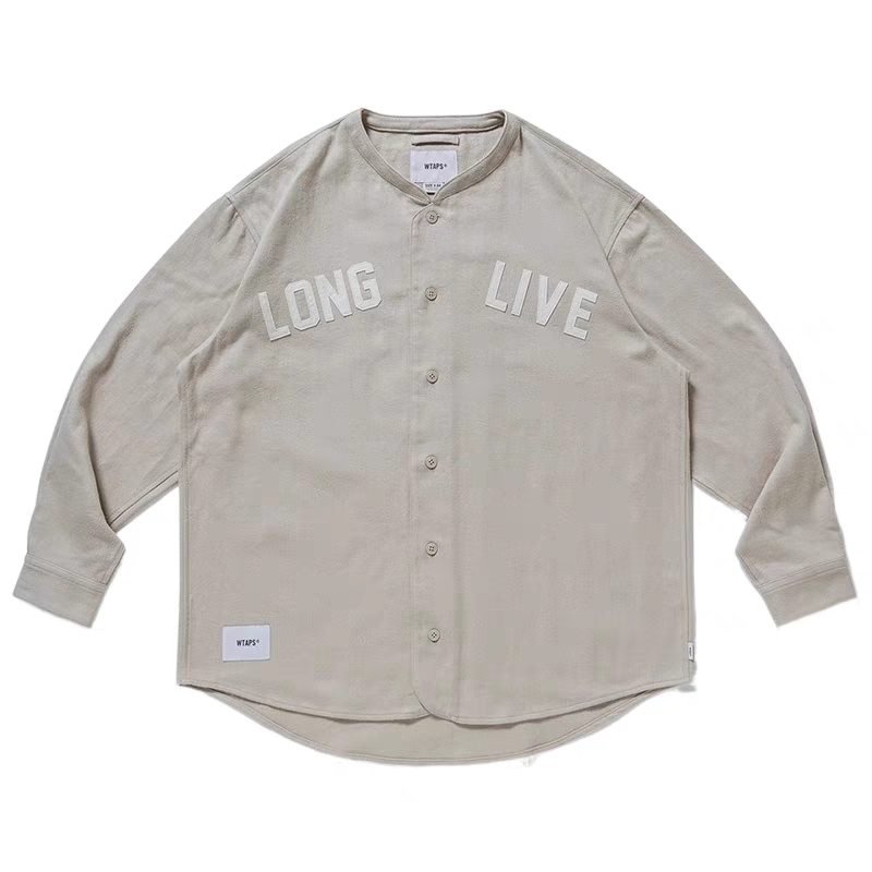 【Humans Mades】LEAGUE / LS /COTTON. FLANNEL长袖棒球衬衫无领 - 图3