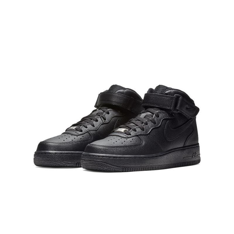 Nike Air Force1 AF1空军一号男纯黑中帮运动休闲板鞋CW2289-001