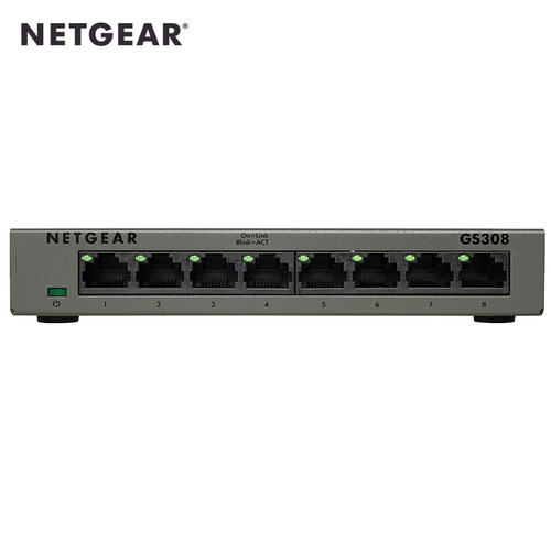 NETGEAR网件 GS308 8口1000M千兆高速网络交换机摄像头监控铁壳以太网分线器分流器 即插即用 - 图0