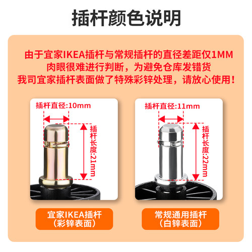 【宜家IKEA】椅子配件滑轮电脑椅脚轮办公椅电竞椅轮子转椅万向轮 - 图0