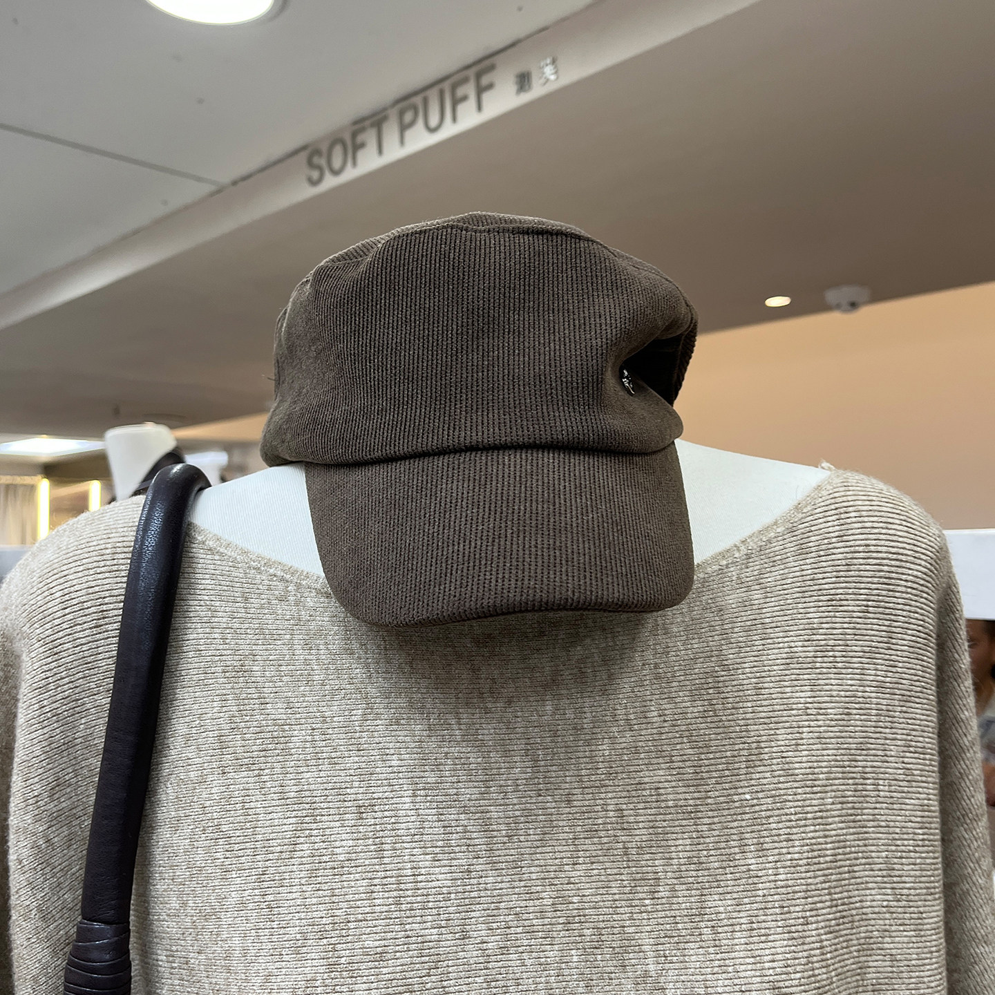 SOFT PUFF韩版十三行女装2025秋装新款蝙蝠袖一字领宽松针织衫女