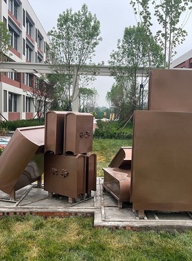 不锈钢书本雕塑书简书卷轴